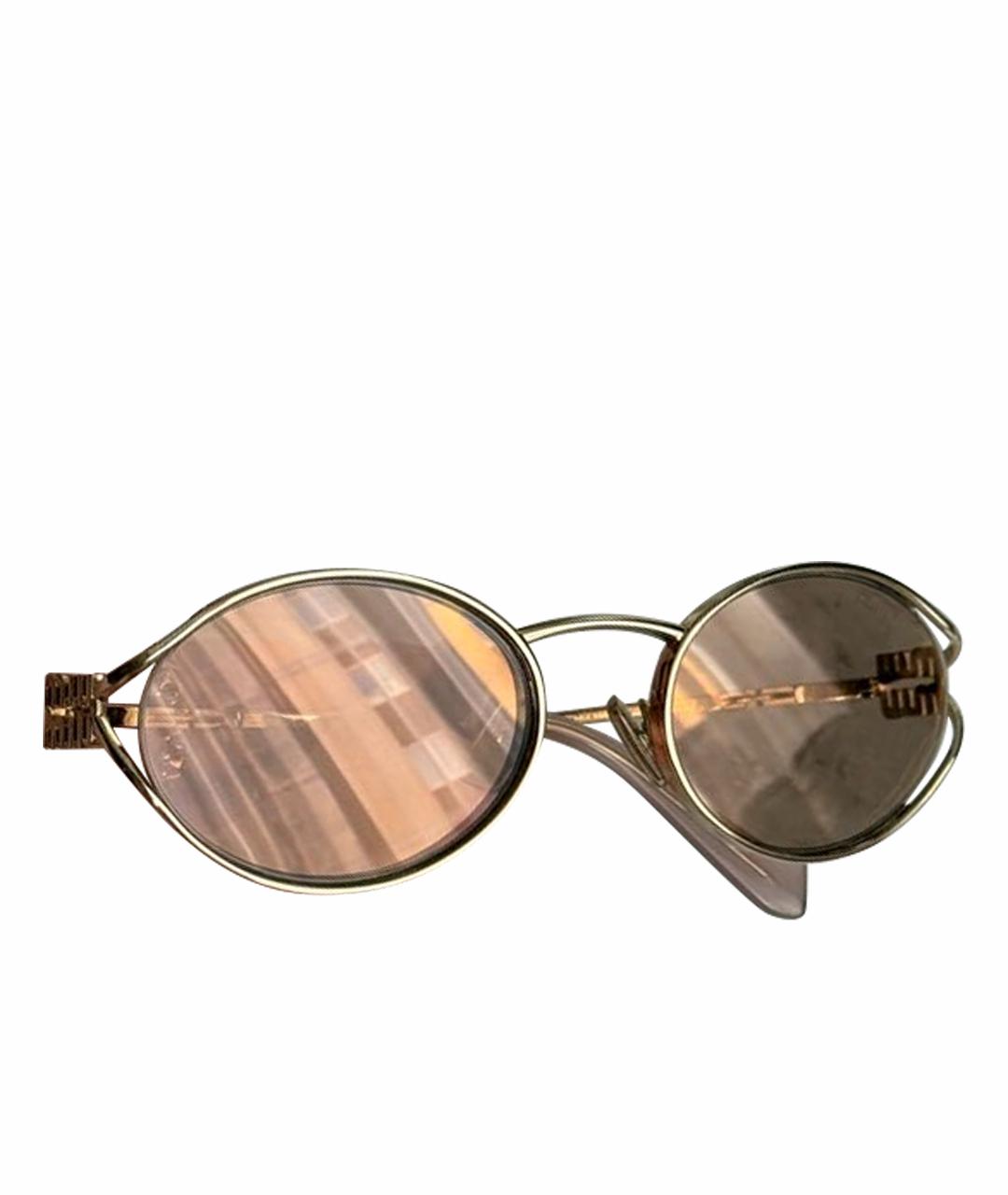 MIU MIU Золотые солнцезащитные очки, фото 1