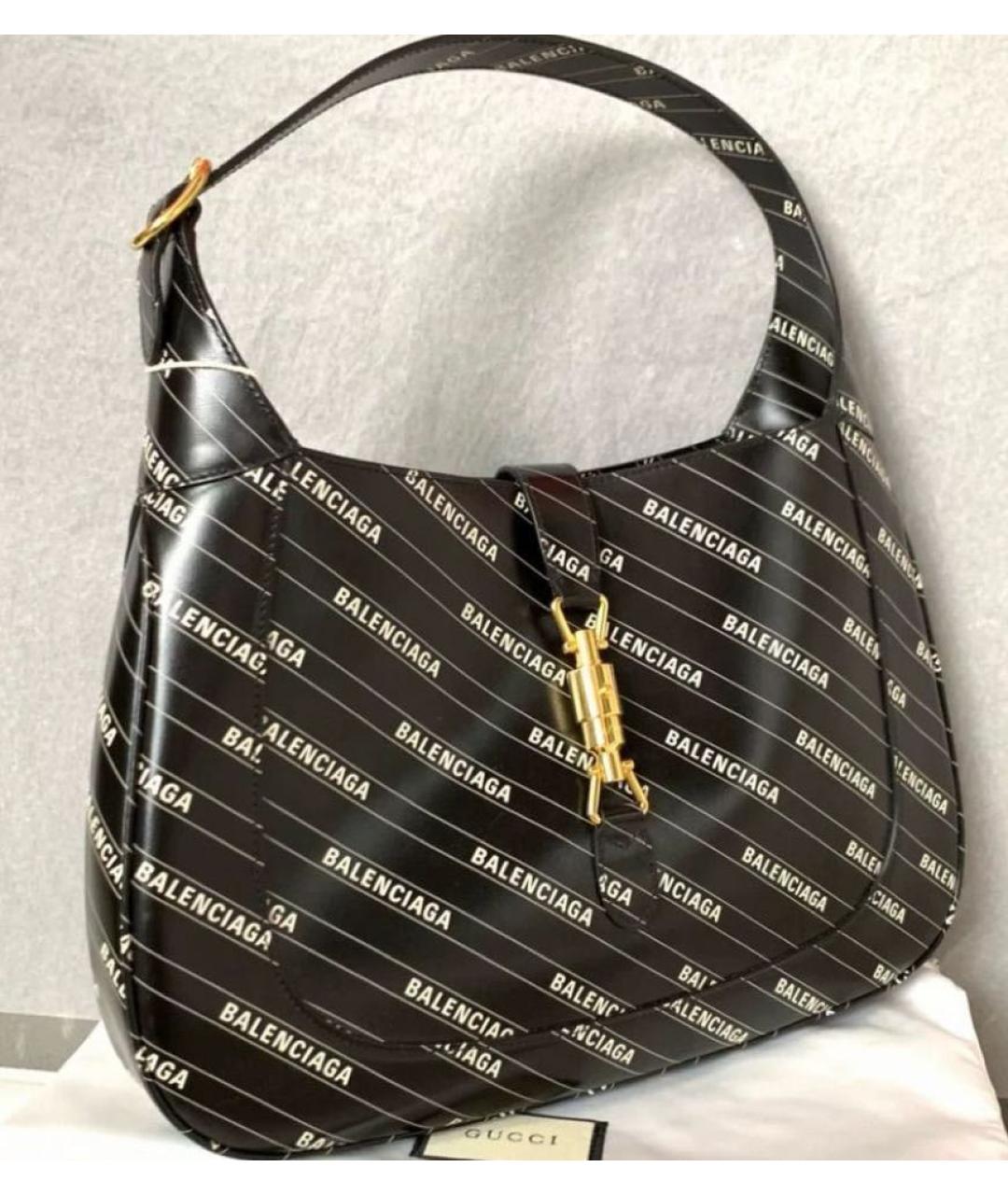 GUCCI Черная кожаная сумка с короткими ручками, фото 4