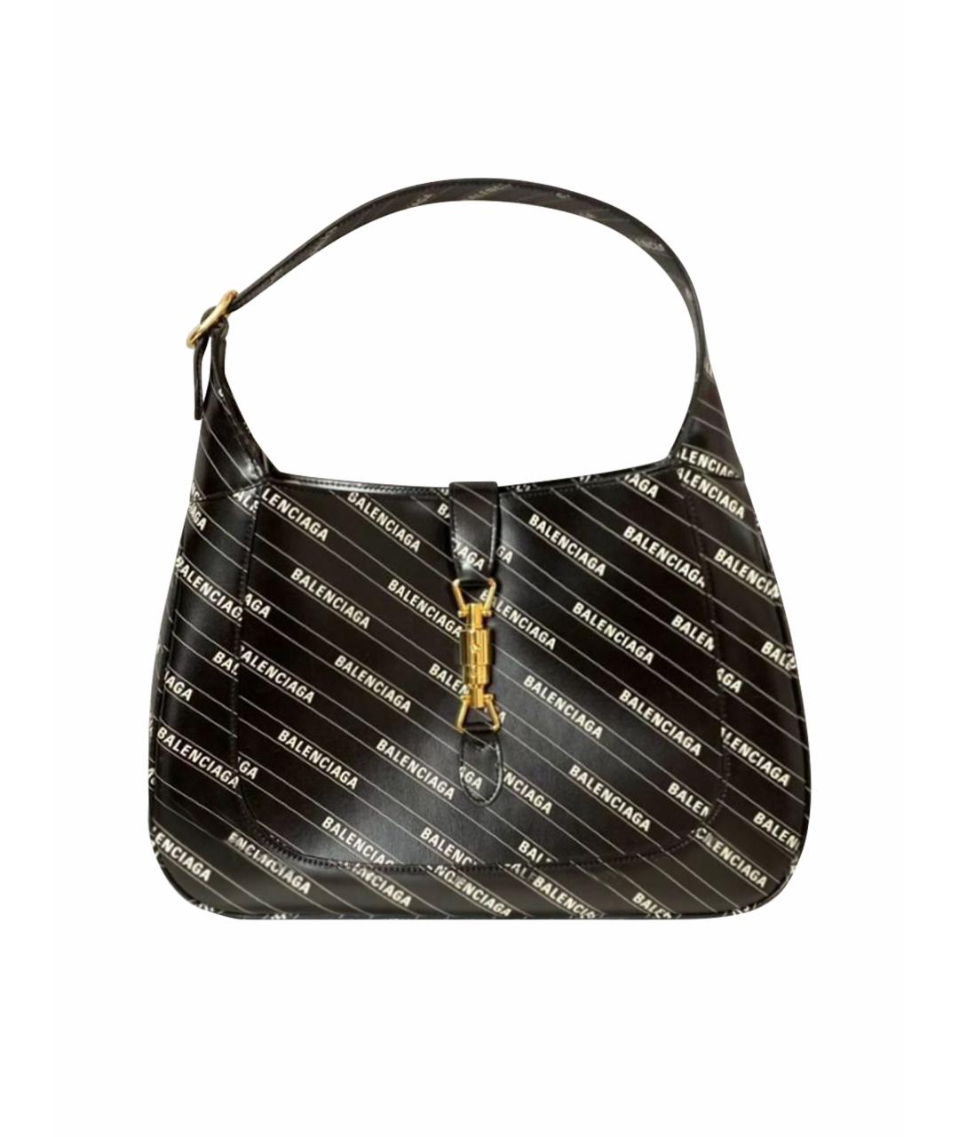 GUCCI Черная кожаная сумка с короткими ручками, фото 1