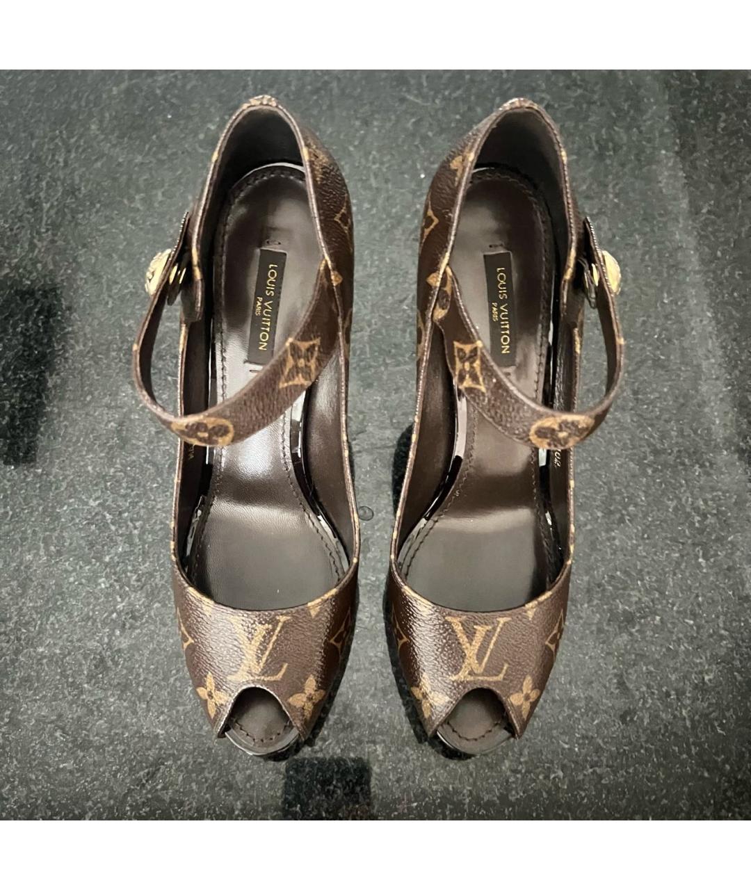 LOUIS VUITTON Коричневые кожаные туфли, фото 2