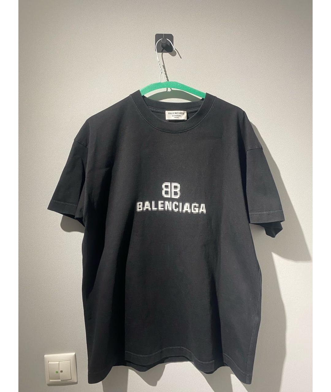 BALENCIAGA Черная хлопковая футболка, фото 5