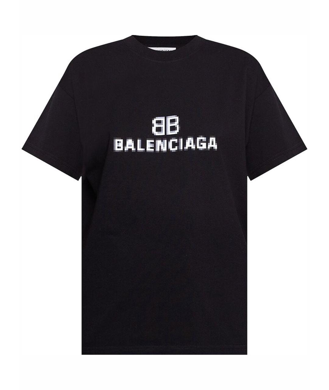 BALENCIAGA Черная хлопковая футболка, фото 1