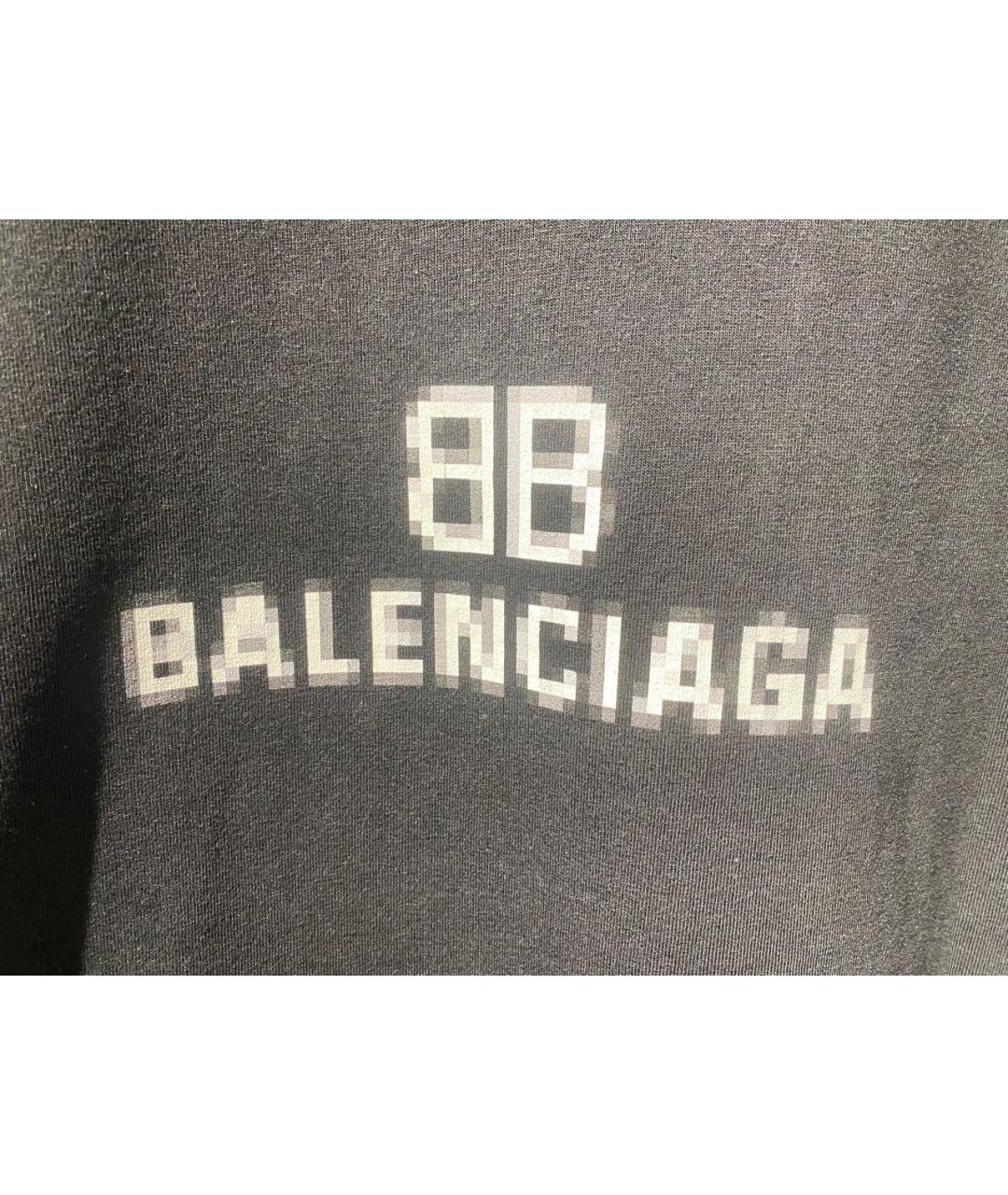 BALENCIAGA Черная хлопковая футболка, фото 2