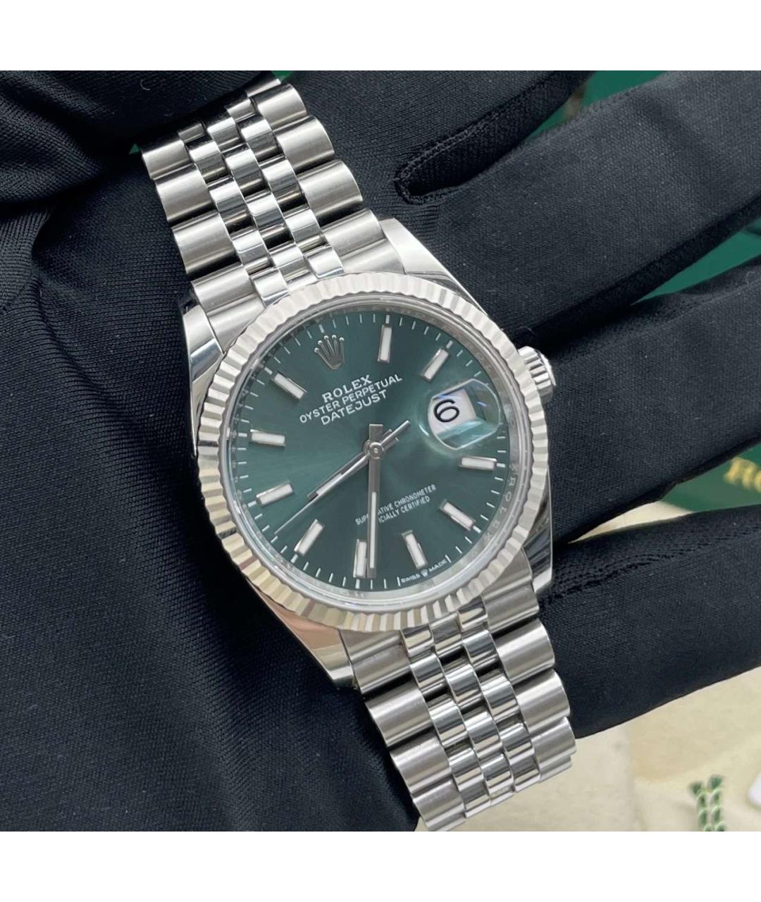 ROLEX Белые металлические часы, фото 9