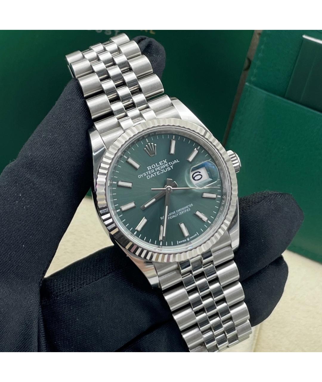 ROLEX Белые металлические часы, фото 3