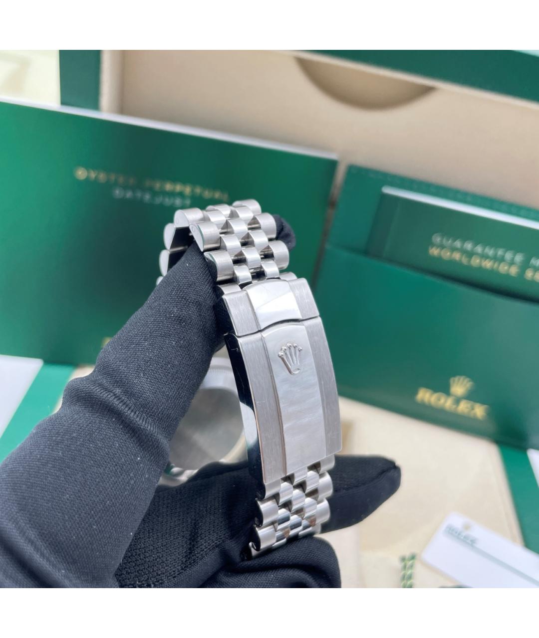 ROLEX Белые металлические часы, фото 6