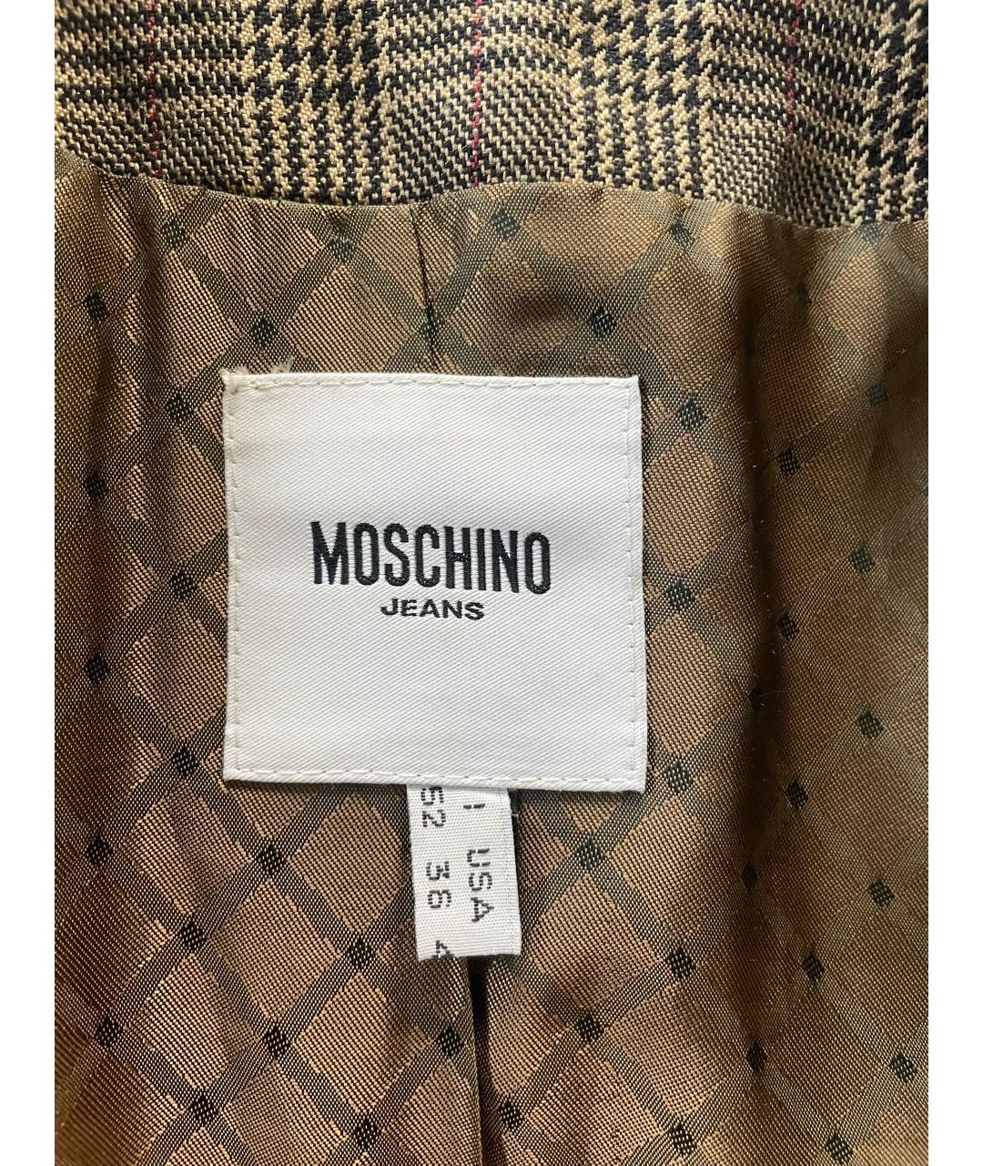 MOSCHINO Коричневый хлопковый пиджак, фото 5