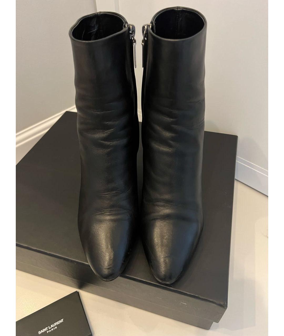 SAINT LAURENT Черные кожаные ботильоны, фото 5