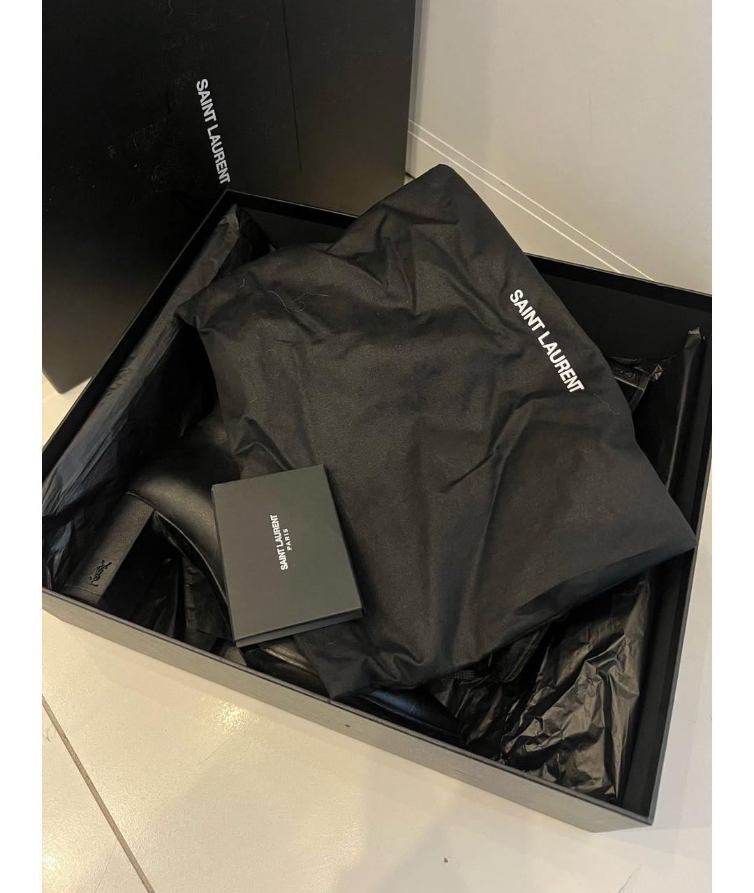 SAINT LAURENT Черные кожаные ботильоны, фото 7