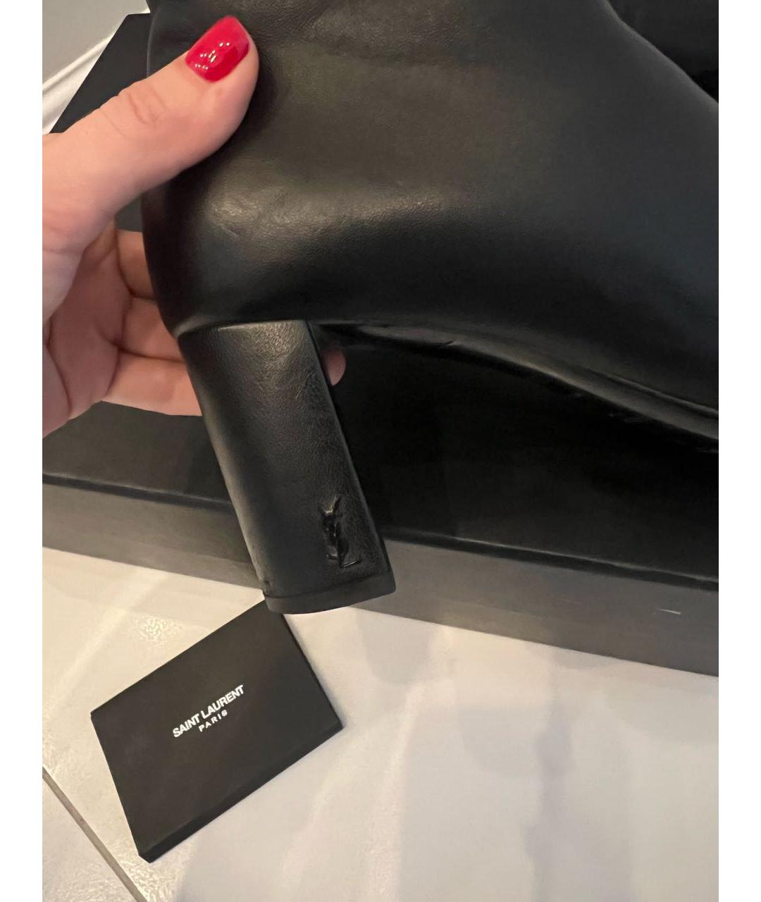 SAINT LAURENT Черные кожаные ботильоны, фото 4