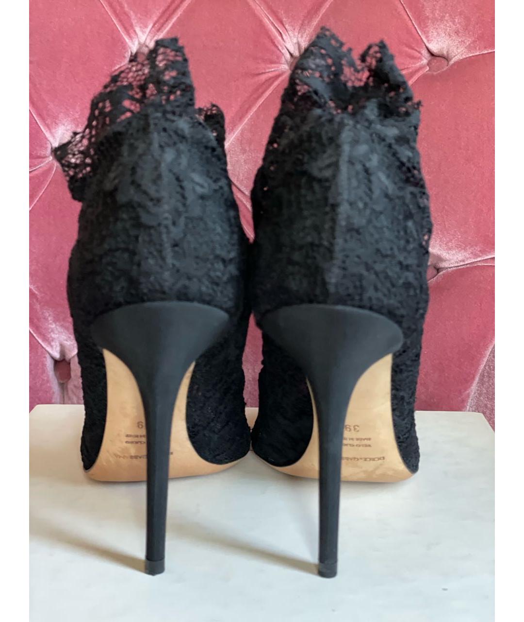 DOLCE&GABBANA Черные текстильные ботильоны, фото 4