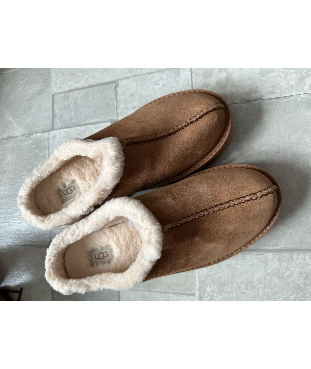 UGG AUSTRALIA Бежевые замшевые мюли, фото 2