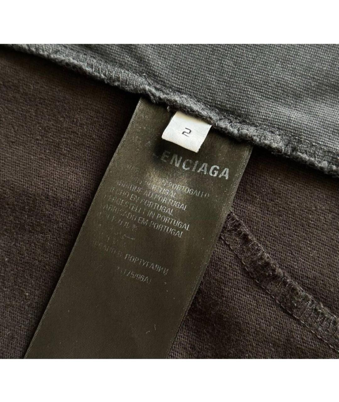 BALENCIAGA Черная хлопковая футболка, фото 4