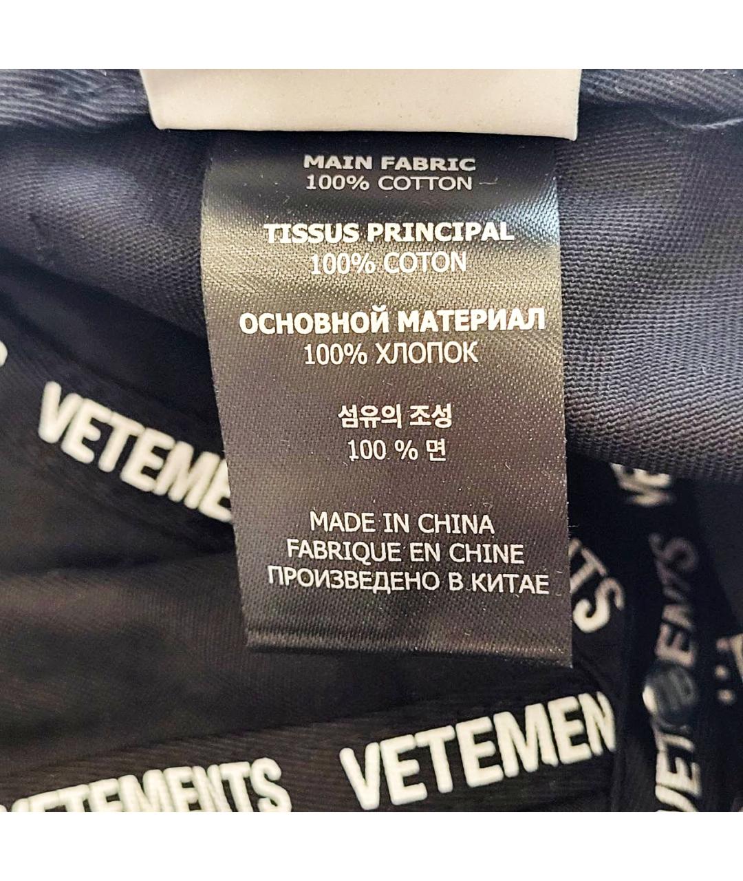 VETEMENTS Черная хлопковая кепка/бейсболка, фото 5