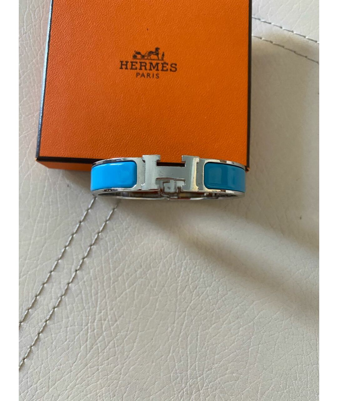 HERMES PRE-OWNED Голубой металлический браслет, фото 7