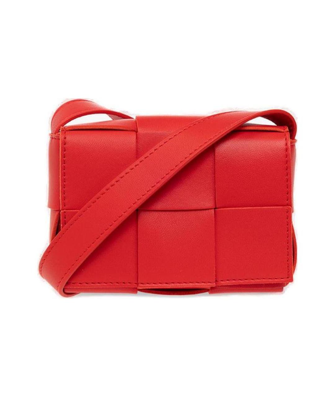 BOTTEGA VENETA Красная кожаная сумка через плечо, фото 1