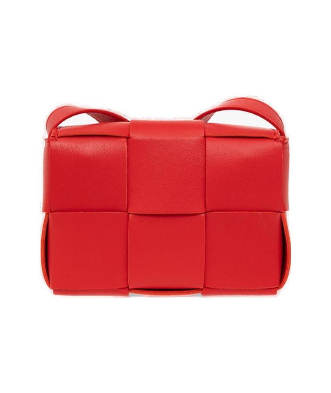 BOTTEGA VENETA Красная кожаная сумка через плечо, фото 2