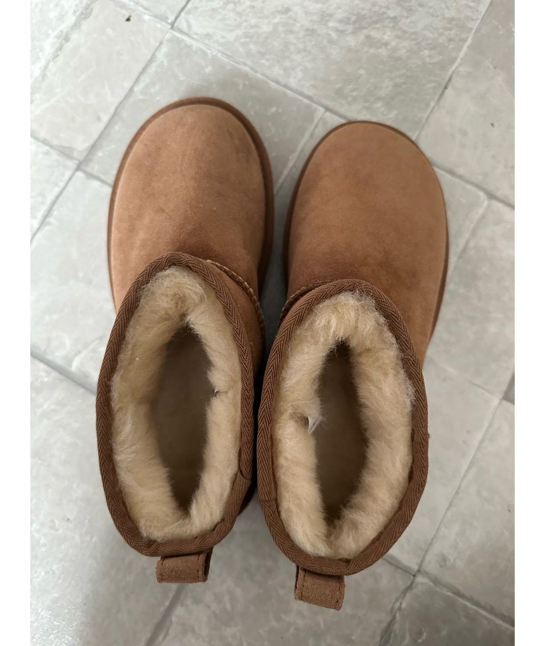 UGG AUSTRALIA Бежевые замшевые ботинки, фото 3