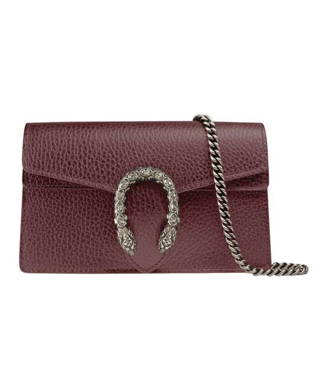 GUCCI Бордовая кожаная сумка через плечо, фото 1