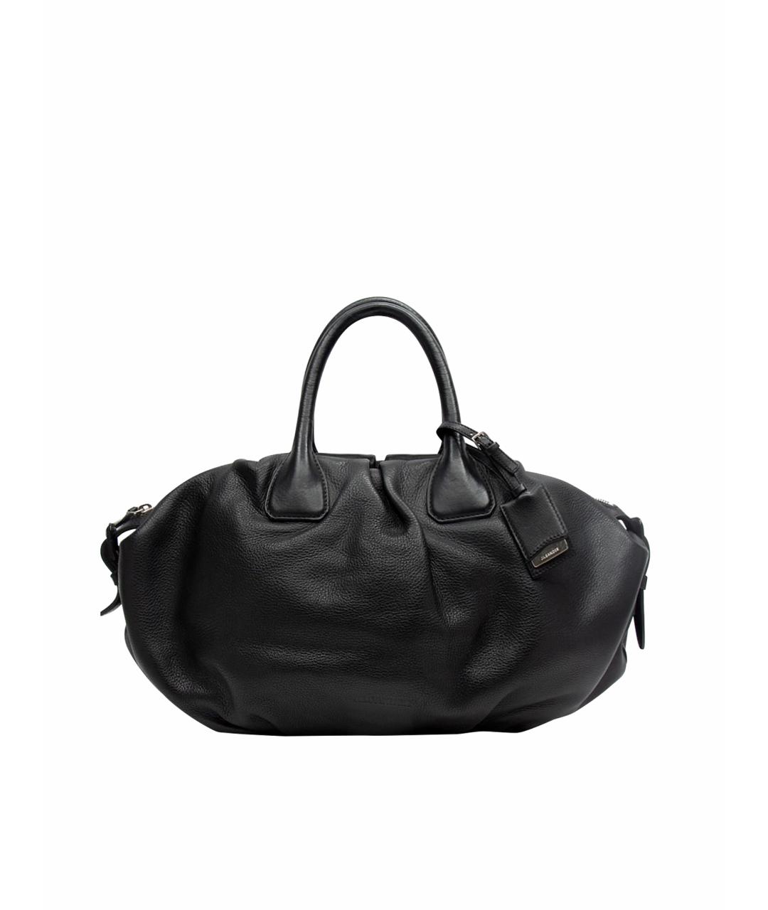 JIL SANDER Черная кожаная сумка с короткими ручками, фото 1