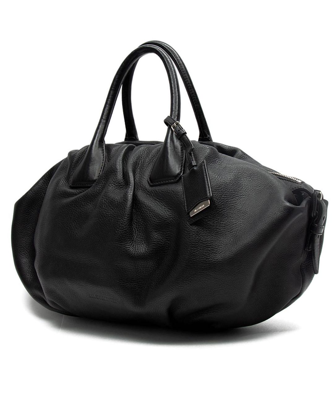 JIL SANDER Черная кожаная сумка с короткими ручками, фото 2