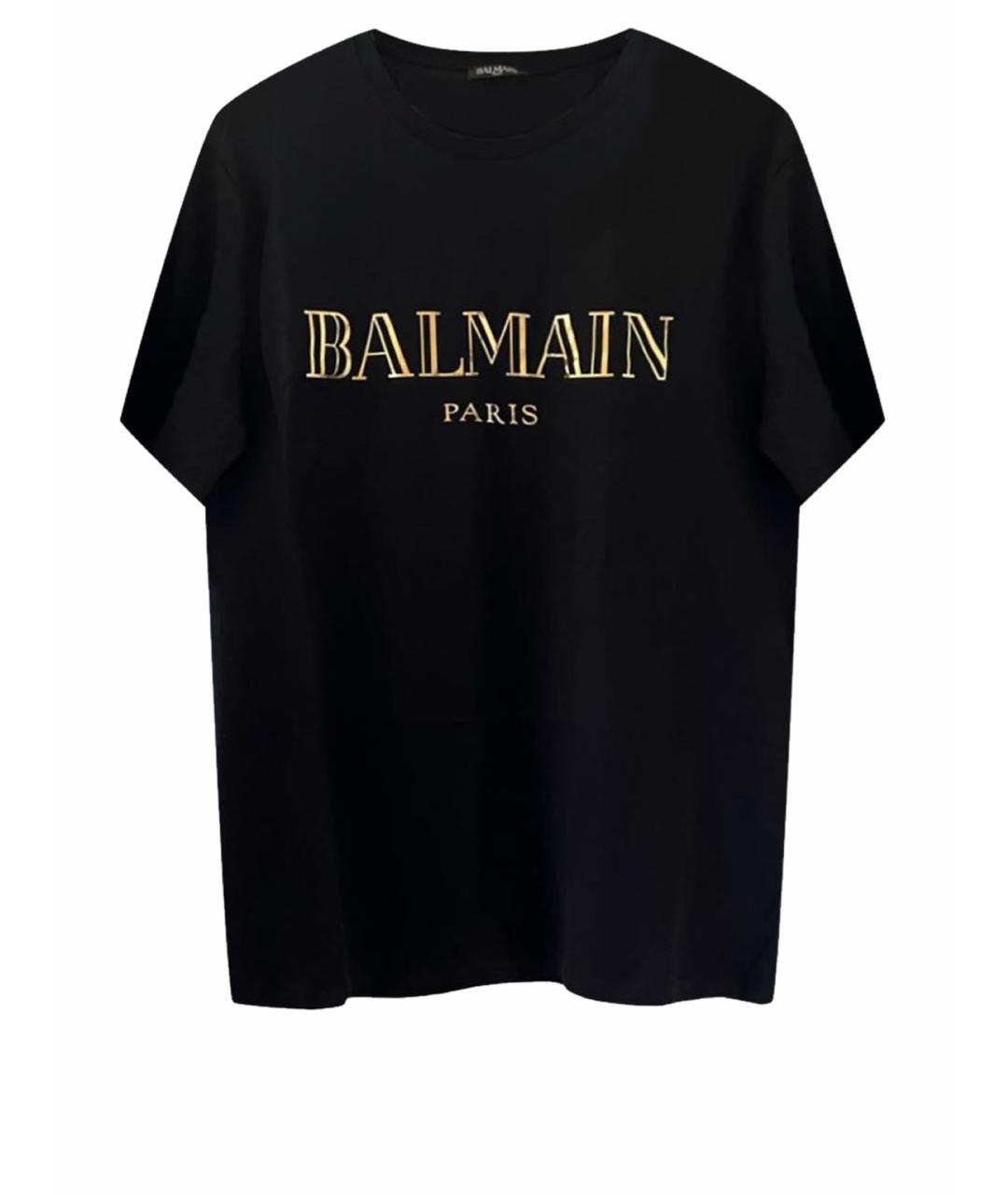 BALMAIN Черная хлопковая футболка, фото 1