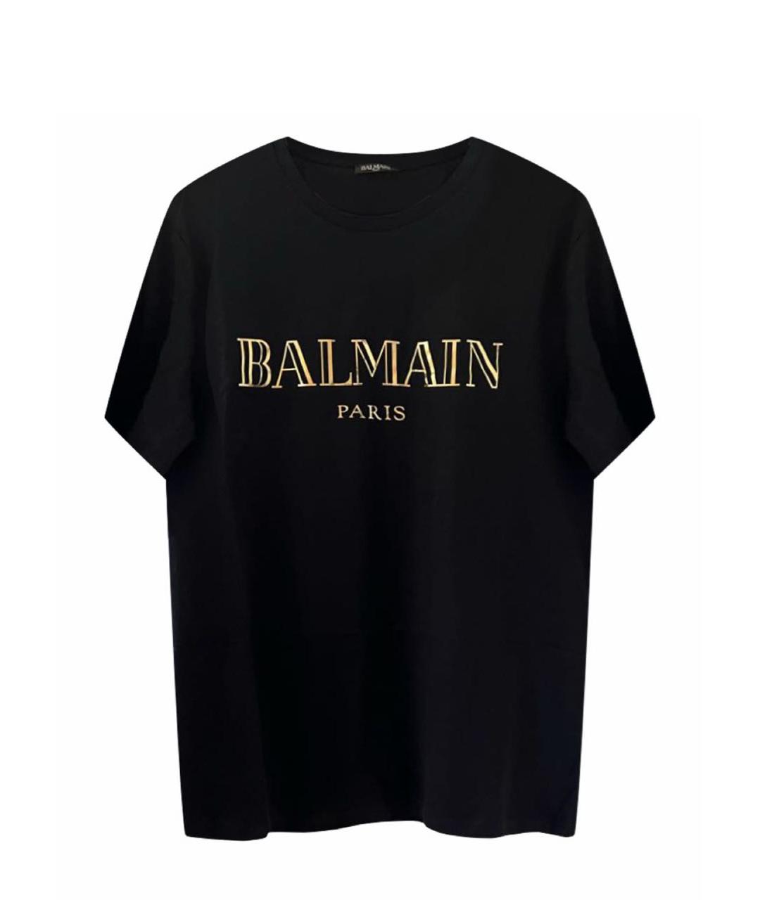 BALMAIN Черная хлопковая футболка, фото 7