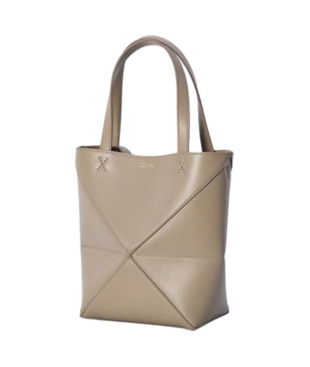 LOEWE Бежевая кожаная сумка через плечо, фото 2