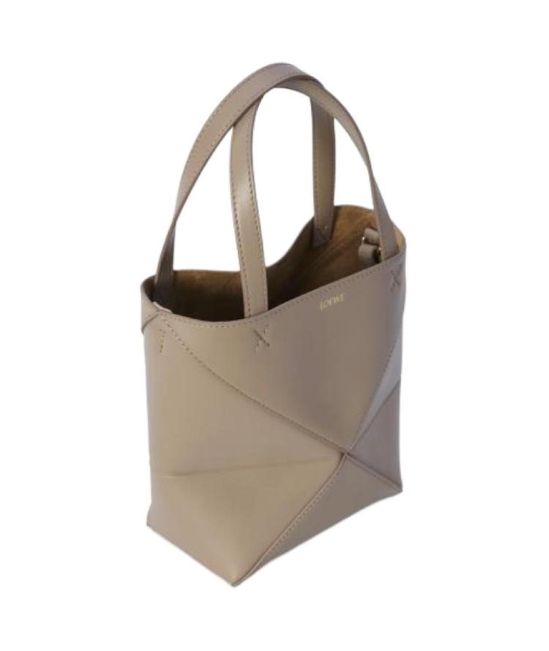 LOEWE Бежевая кожаная сумка через плечо, фото 3