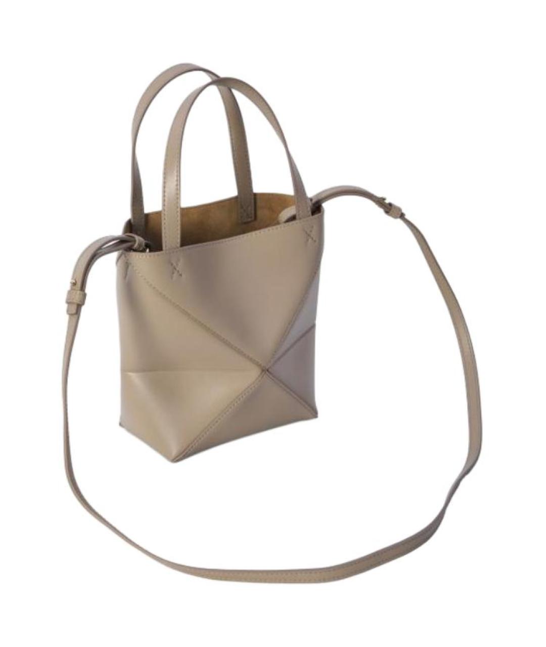 LOEWE Бежевая кожаная сумка через плечо, фото 4