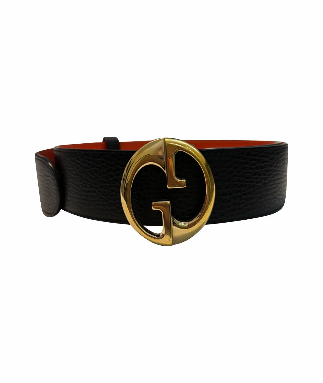 GUCCI Черный кожаный ремень, фото 1