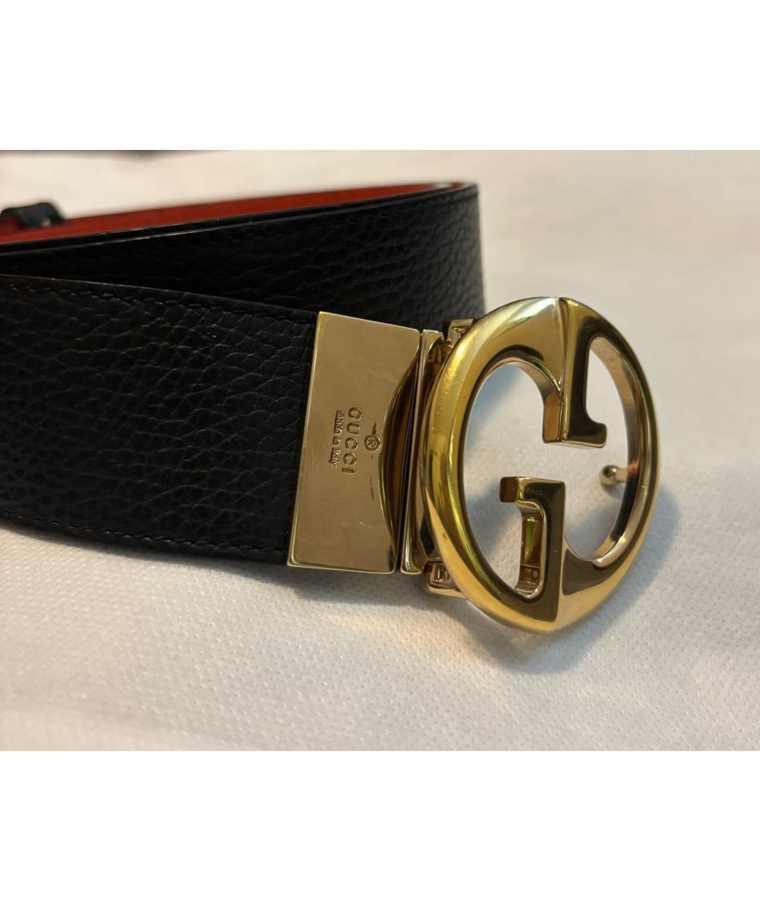 GUCCI Черный кожаный ремень, фото 2
