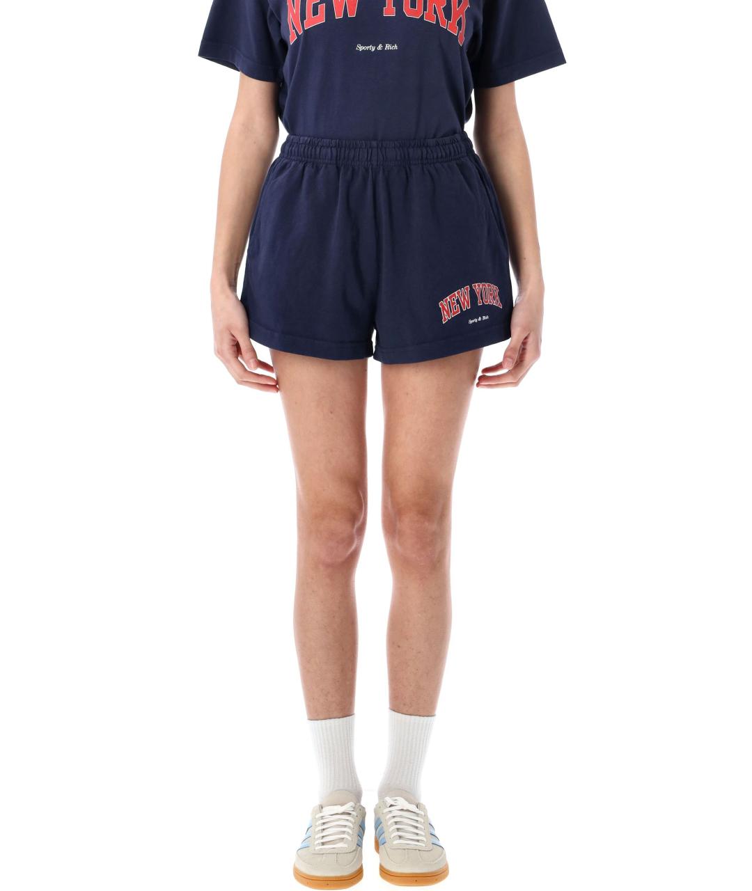SPORTY AND RICH Синие хлопковые шорты, фото 2