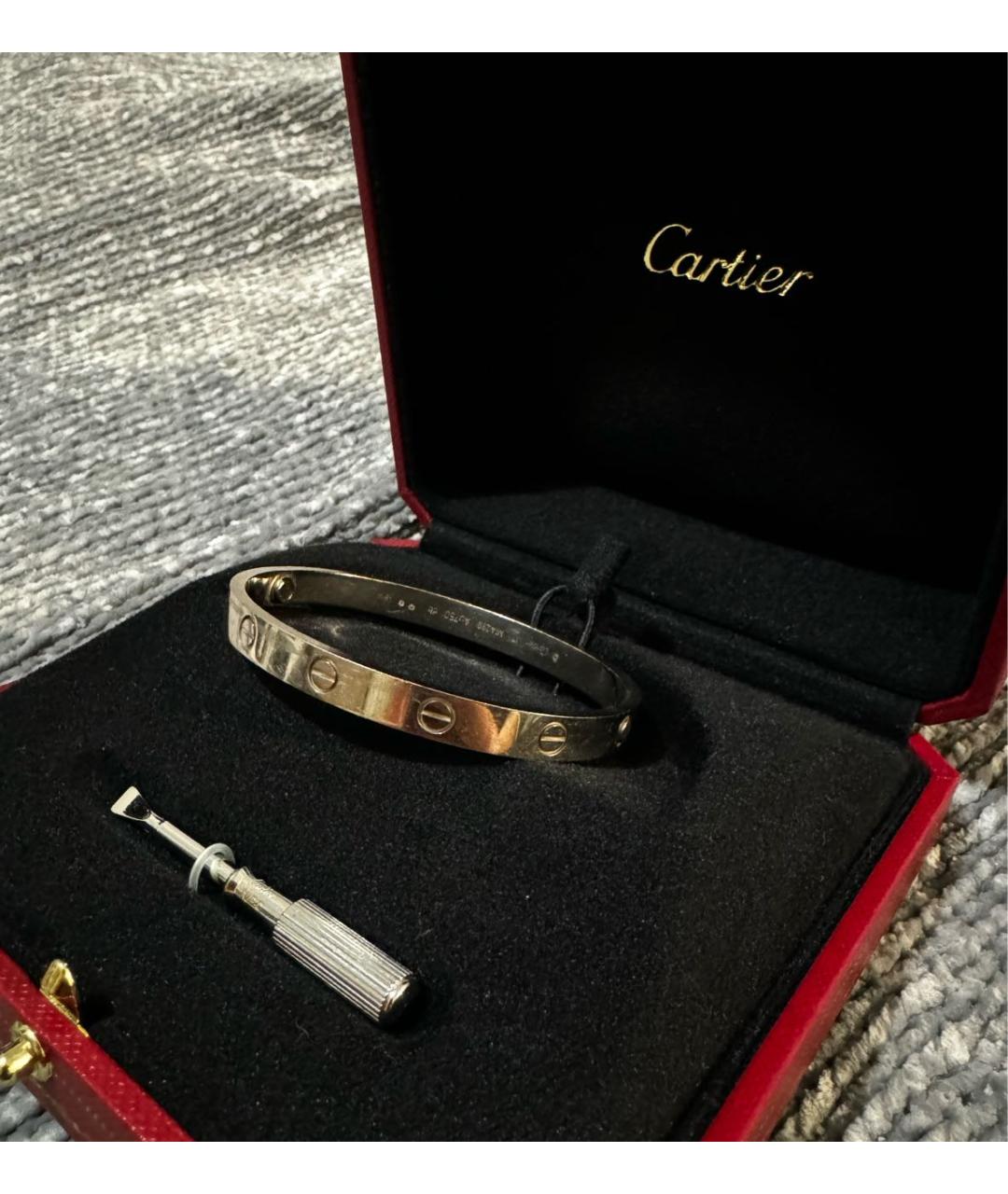 CARTIER Серебрянный браслет из белого золота, фото 3