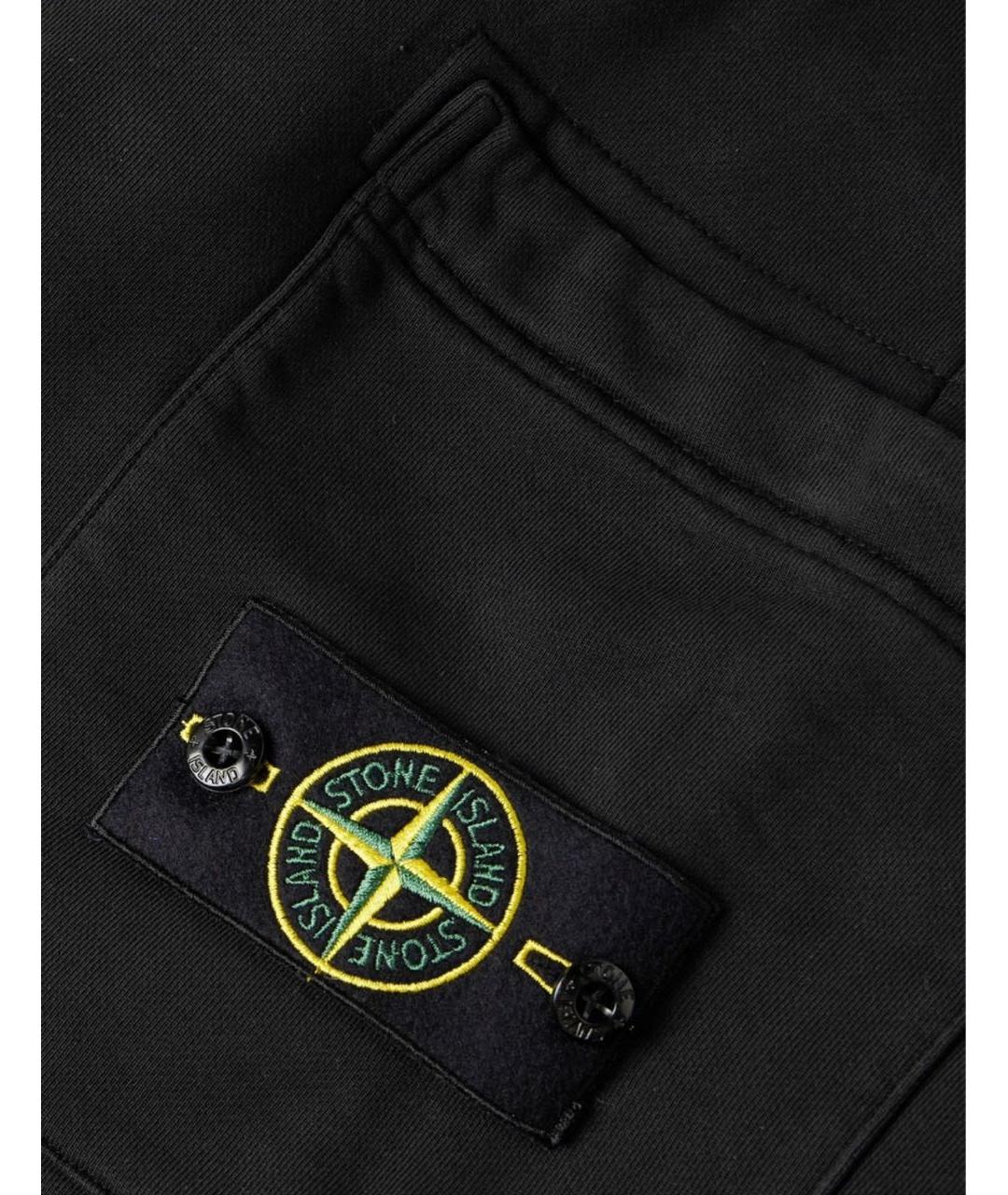 STONE ISLAND Черные хлопковые шорты, фото 2