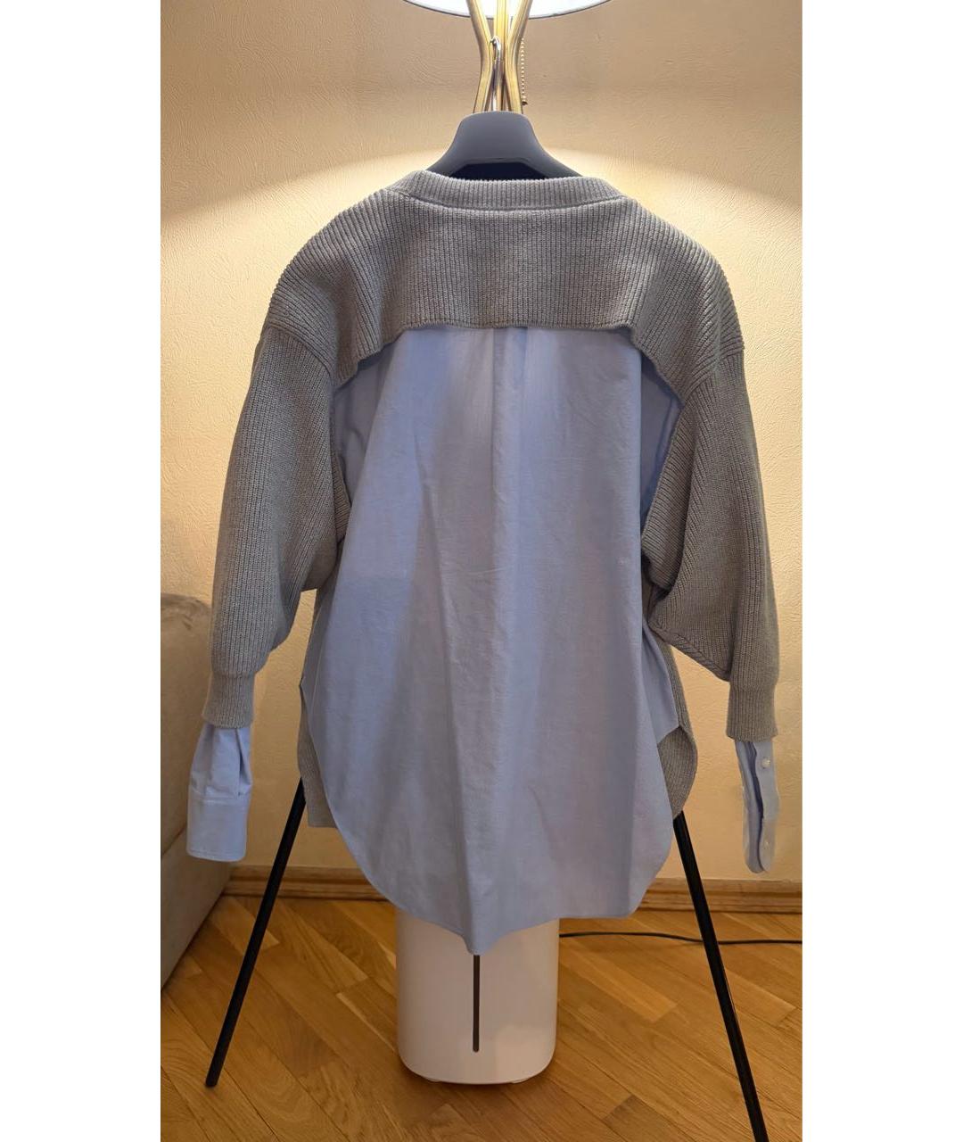 T BY ALEXANDER WANG Серый хлопковый джемпер / свитер, фото 5