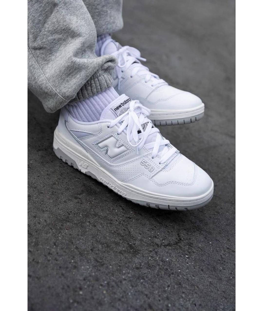 NEW BALANCE Белые кожаные низкие кроссовки / кеды, фото 6