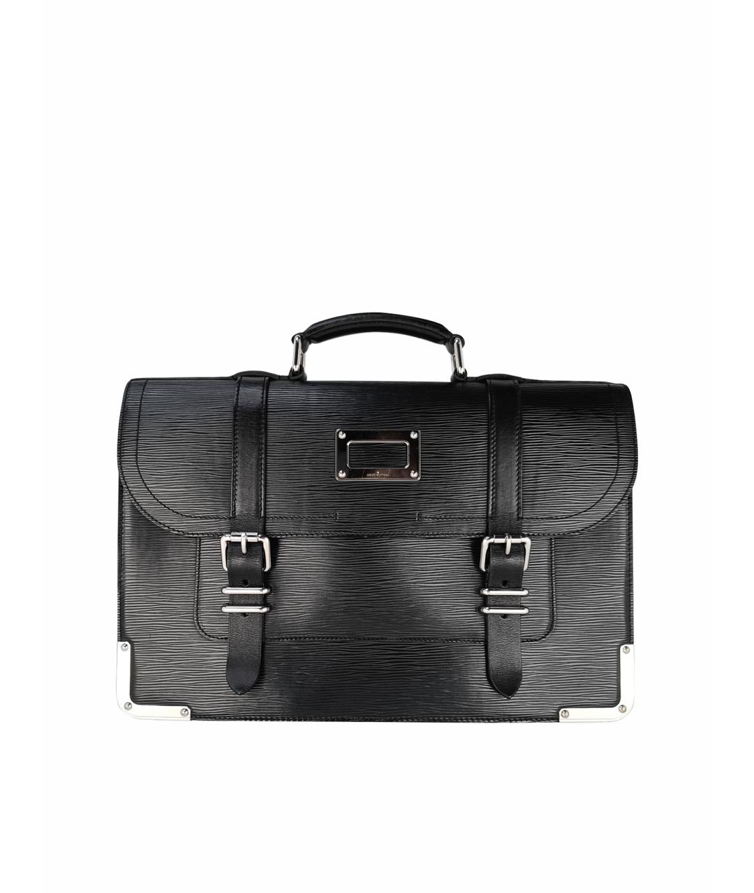 LOUIS VUITTON Черный кожаный портфель, фото 1