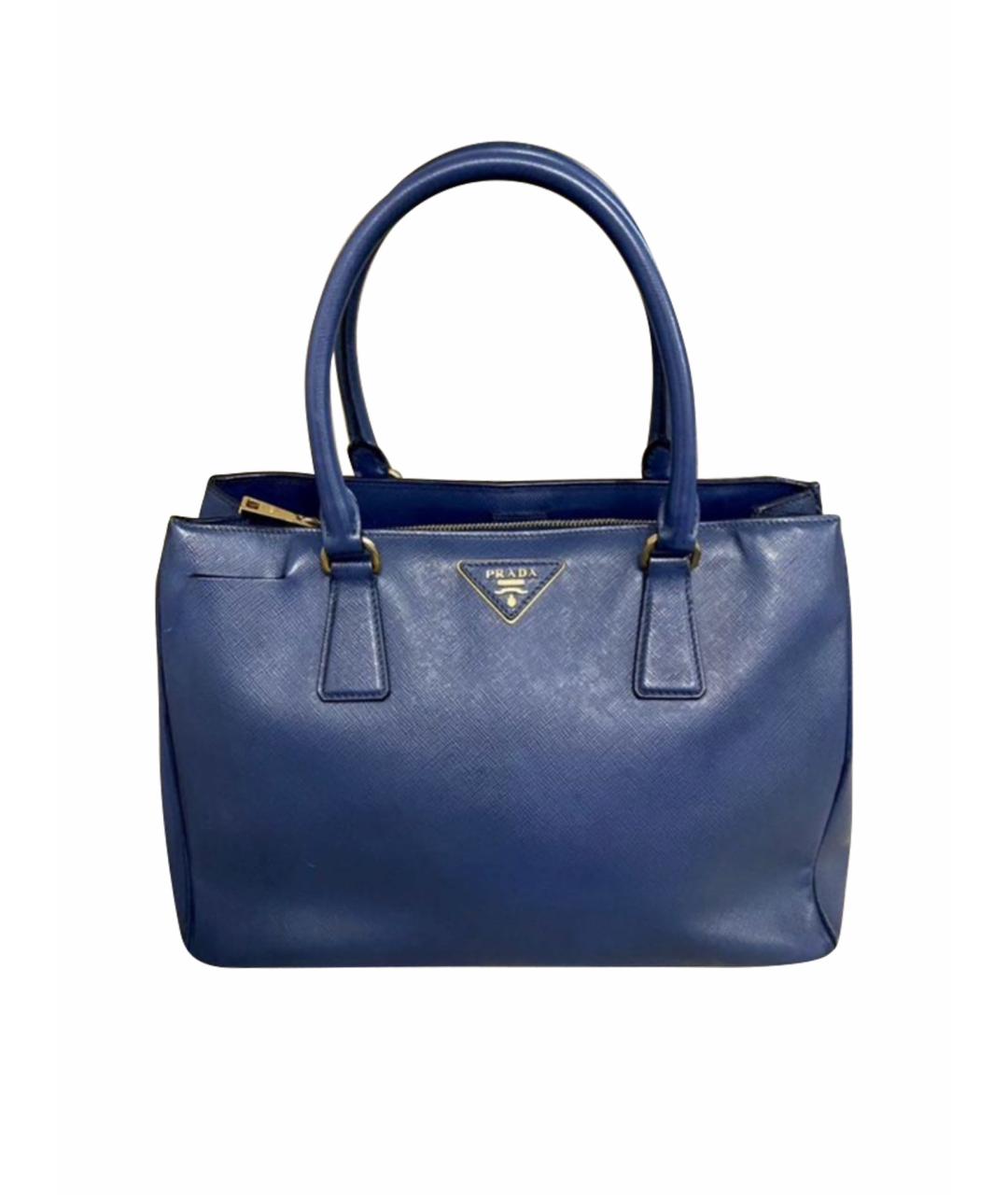 PRADA Темно-синяя кожаная сумка с короткими ручками, фото 5
