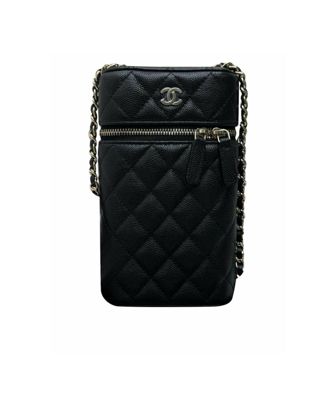 CHANEL Черная кожаная сумка через плечо, фото 4