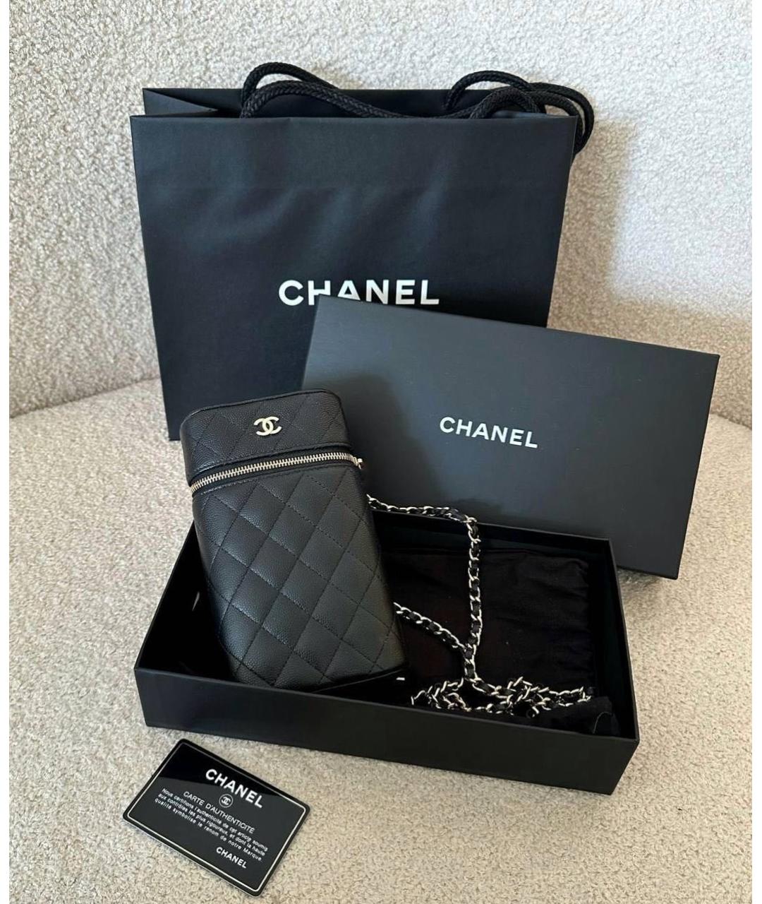 CHANEL Черная кожаная сумка через плечо, фото 2