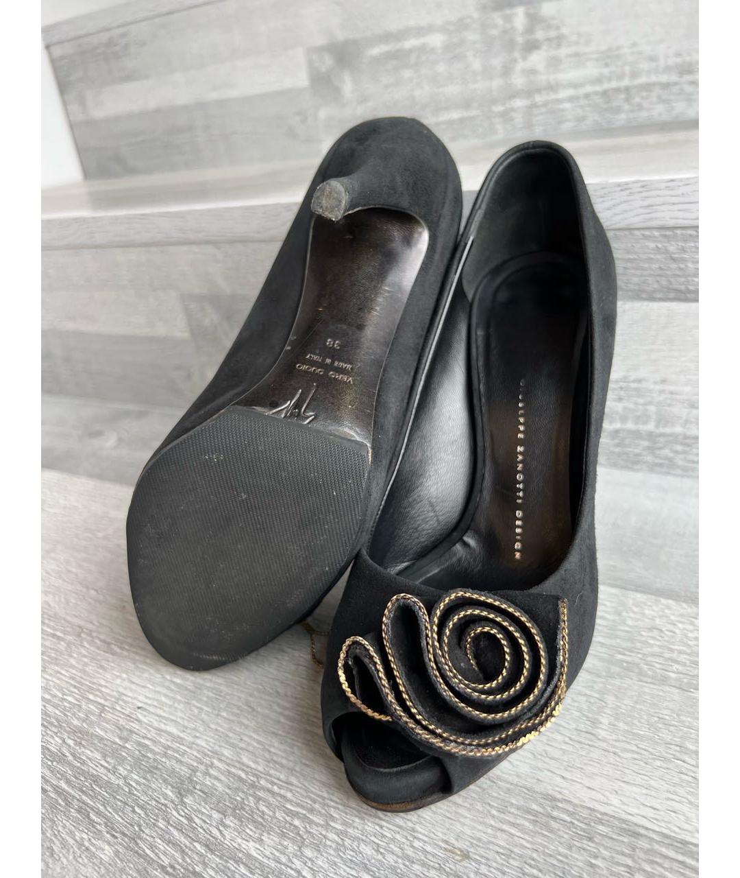 GIUSEPPE ZANOTTI DESIGN Черные замшевые туфли, фото 7