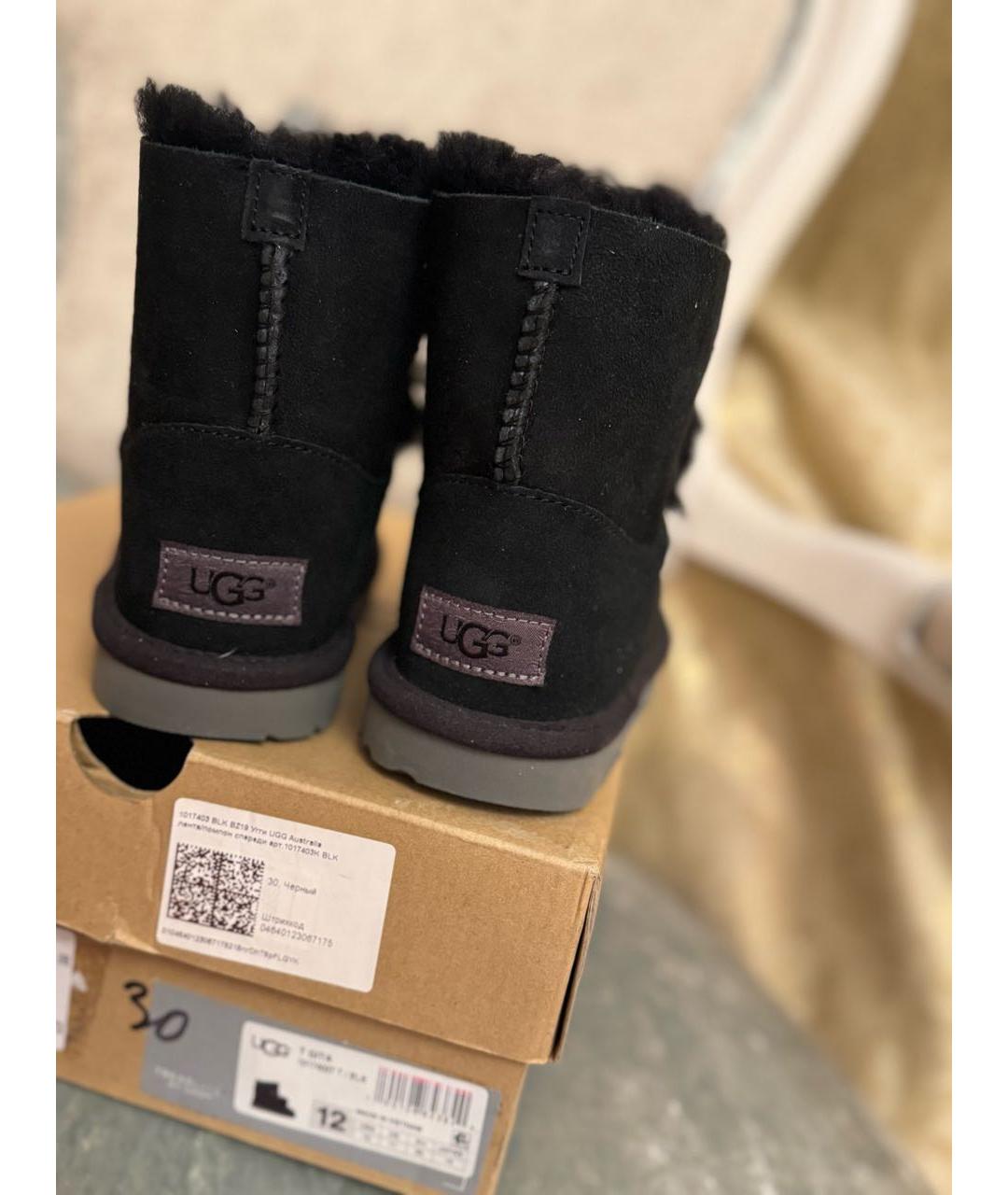 UGG AUSTRALIA Черные замшевые ботинки, фото 4