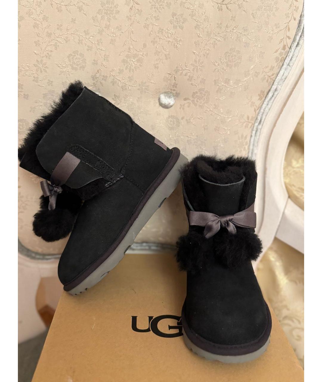 UGG AUSTRALIA Черные замшевые ботинки, фото 5