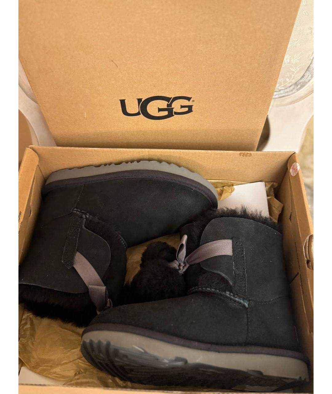 UGG AUSTRALIA Черные замшевые ботинки, фото 7