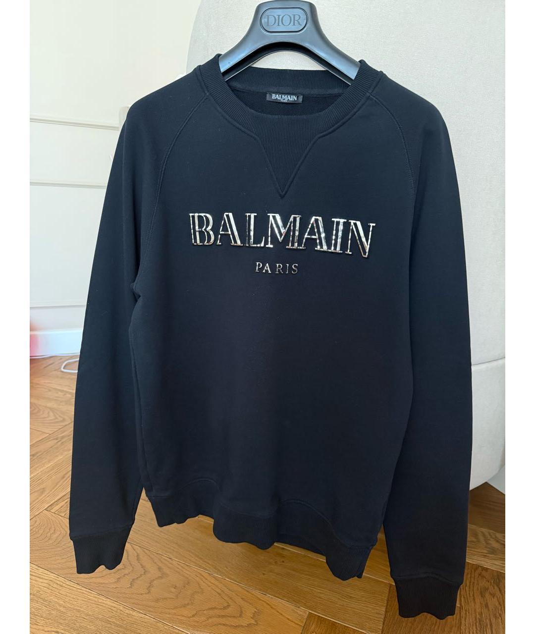 BALMAIN Черный хлопковый джемпер / свитер, фото 8