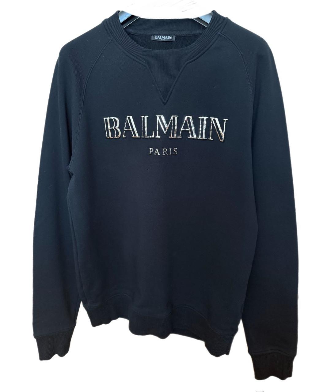 BALMAIN Черный хлопковый джемпер / свитер, фото 2