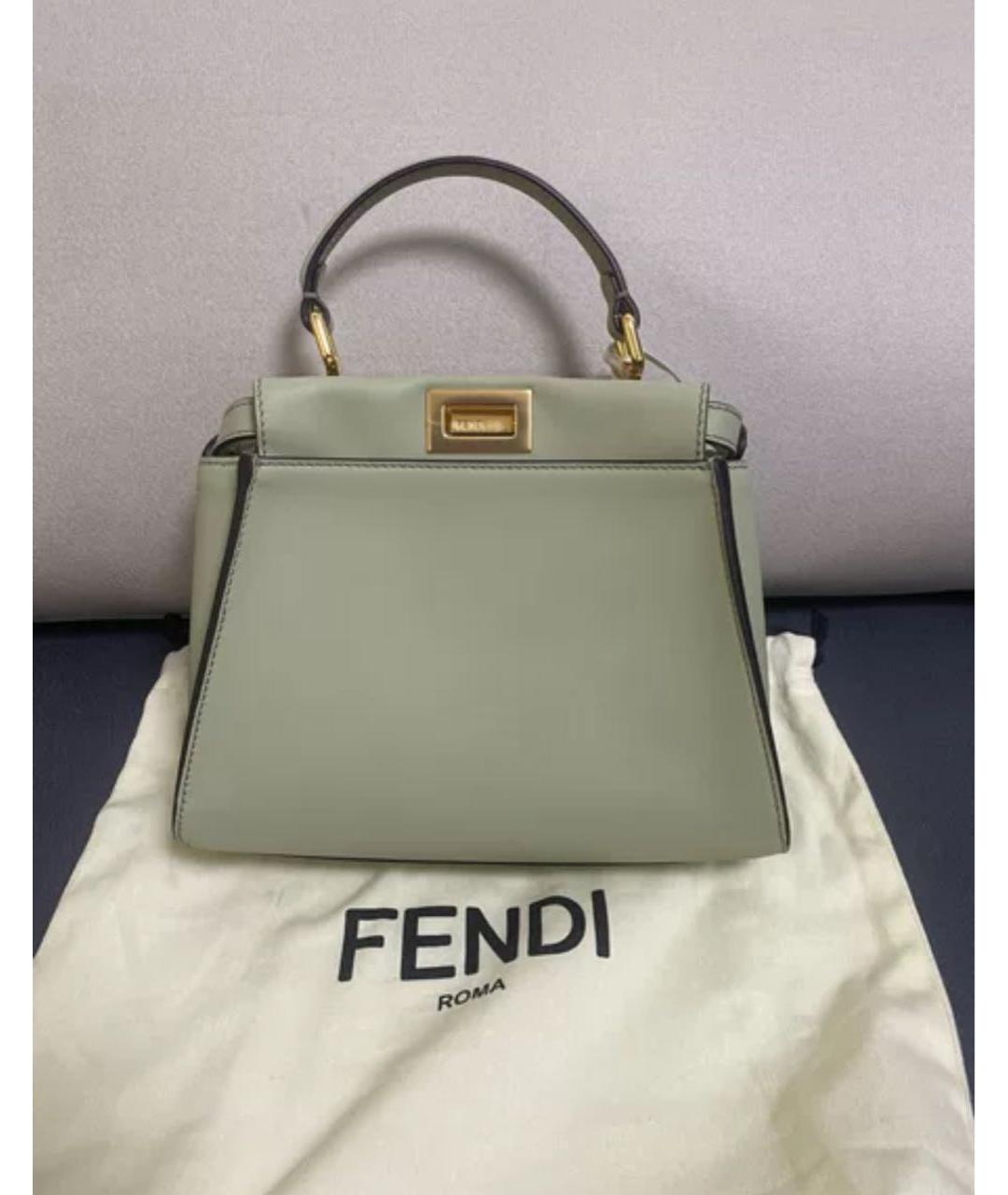 FENDI Зеленая кожаная сумка через плечо, фото 2