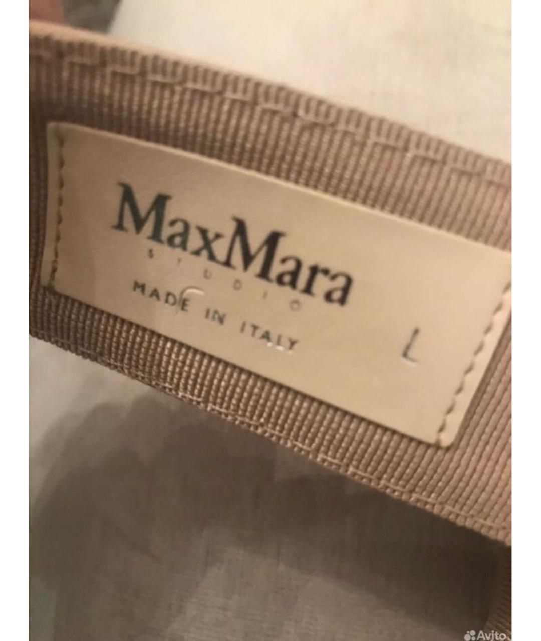 MAX MARA STUDIO Бежевый кожаный ремень, фото 3