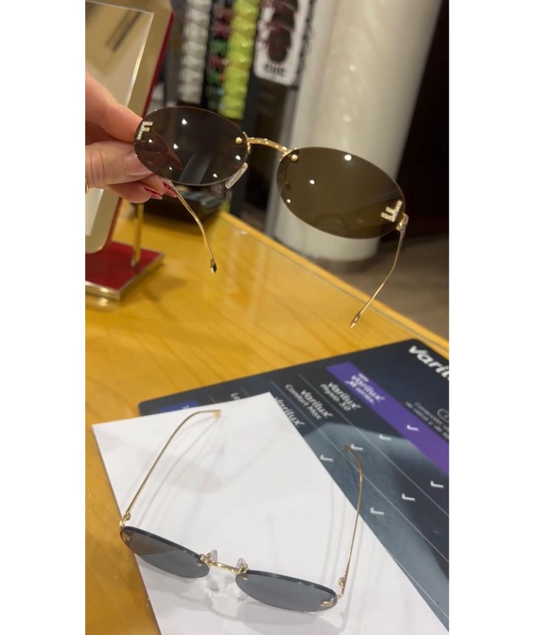 FENDI Серые металлические солнцезащитные очки, фото 4